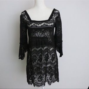 Free People Black Lace Dress